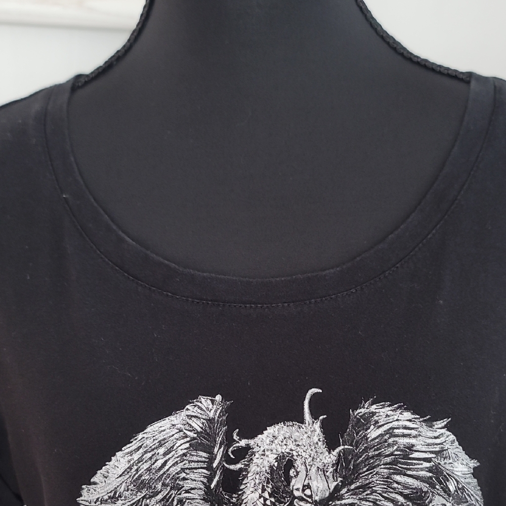 Queen And Adam Lambert Black Graphic Tee with Gold and White Design - Picture 5 of 8